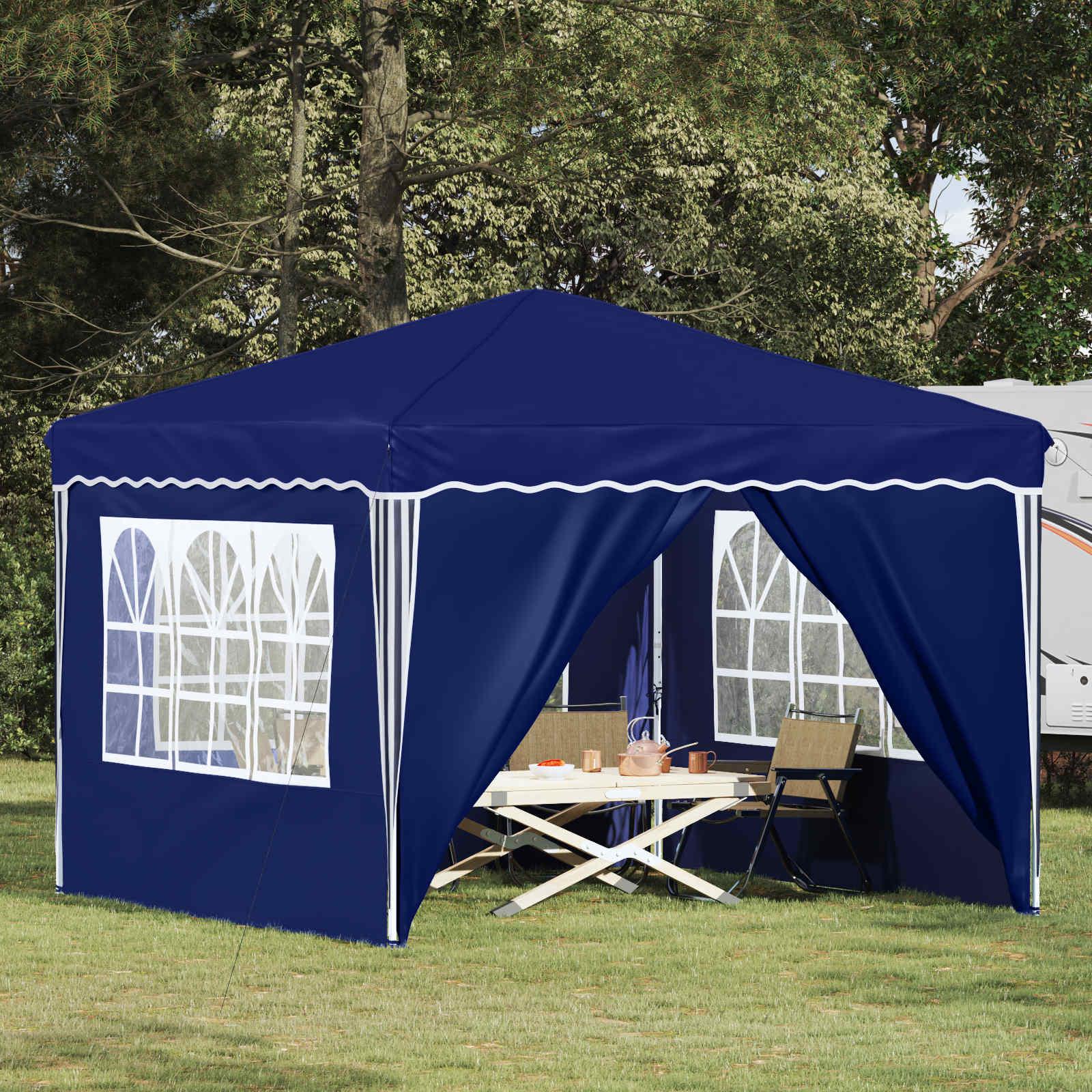 Pop-up Festtelt Blå 288 x 288 x 245 cm Oxford stof billede