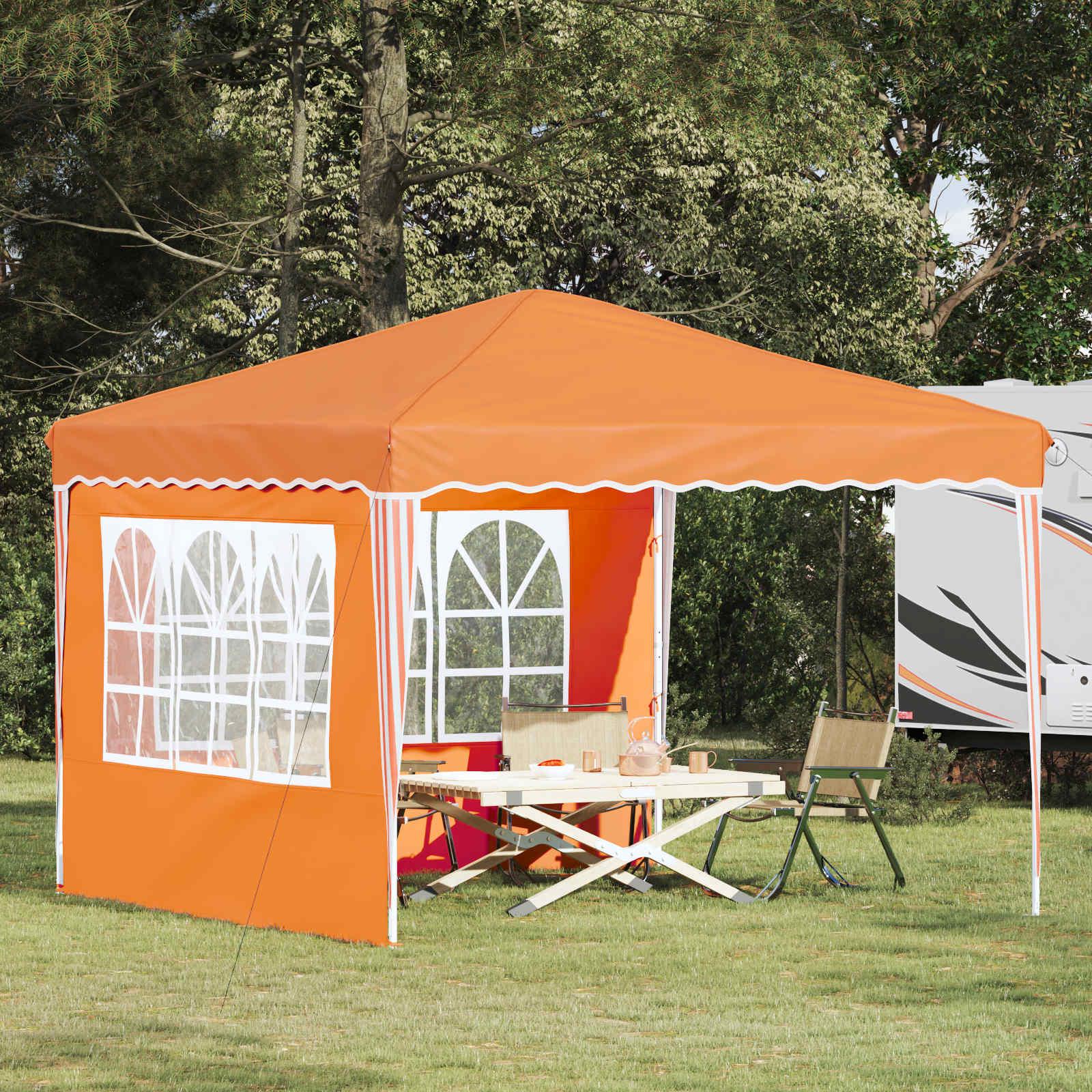 Pop-up Festtelt Orange 288 x 288 x 245 cm Oxford stof billede