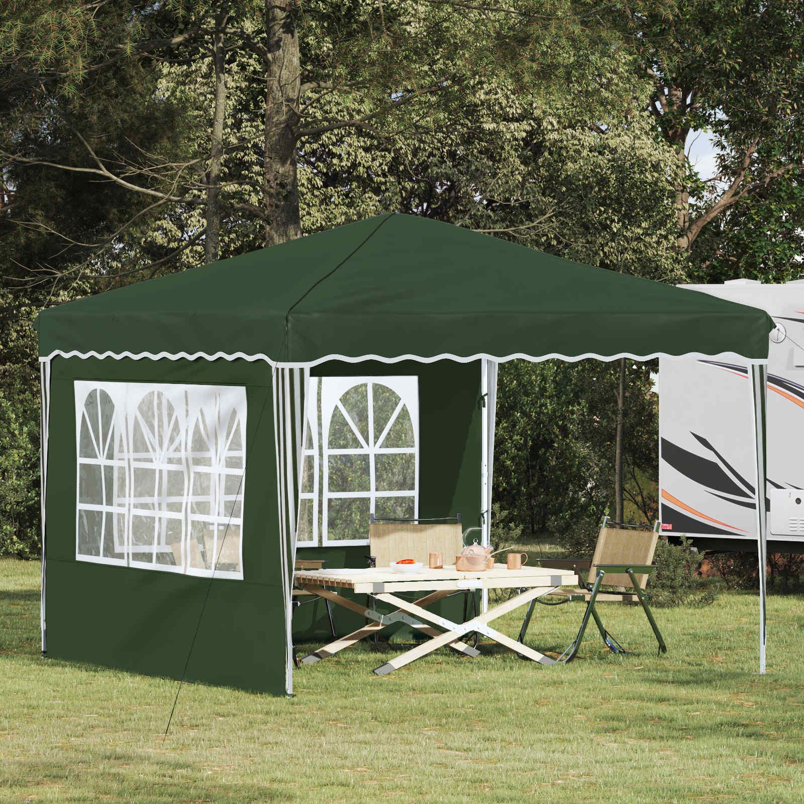 Pop-up Festtelt Grøn 288 x 288 x 245 cm Oxford stof billede