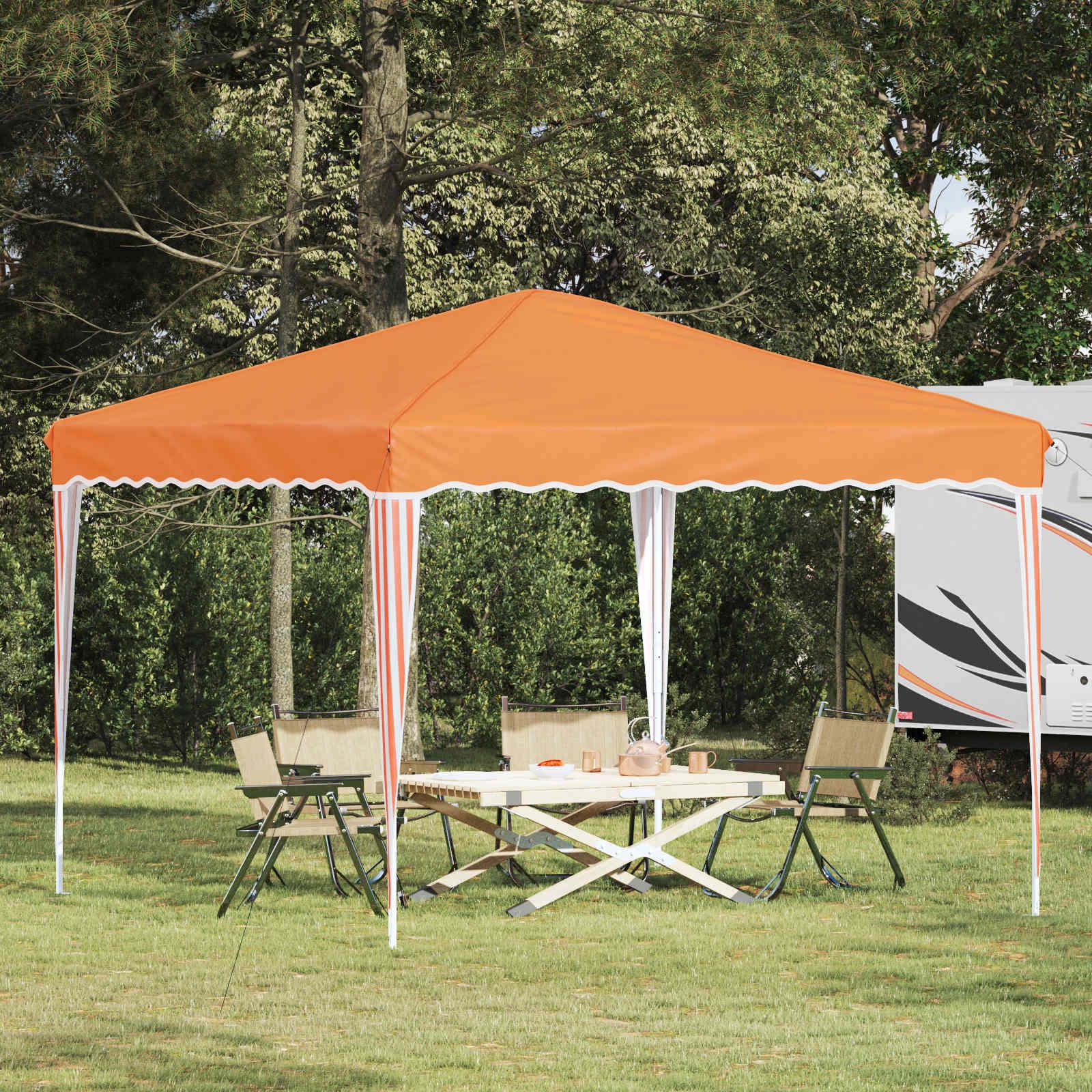 Pop-up Festtelt Orange 288 x 288 x 245 cm Oxford stof billede