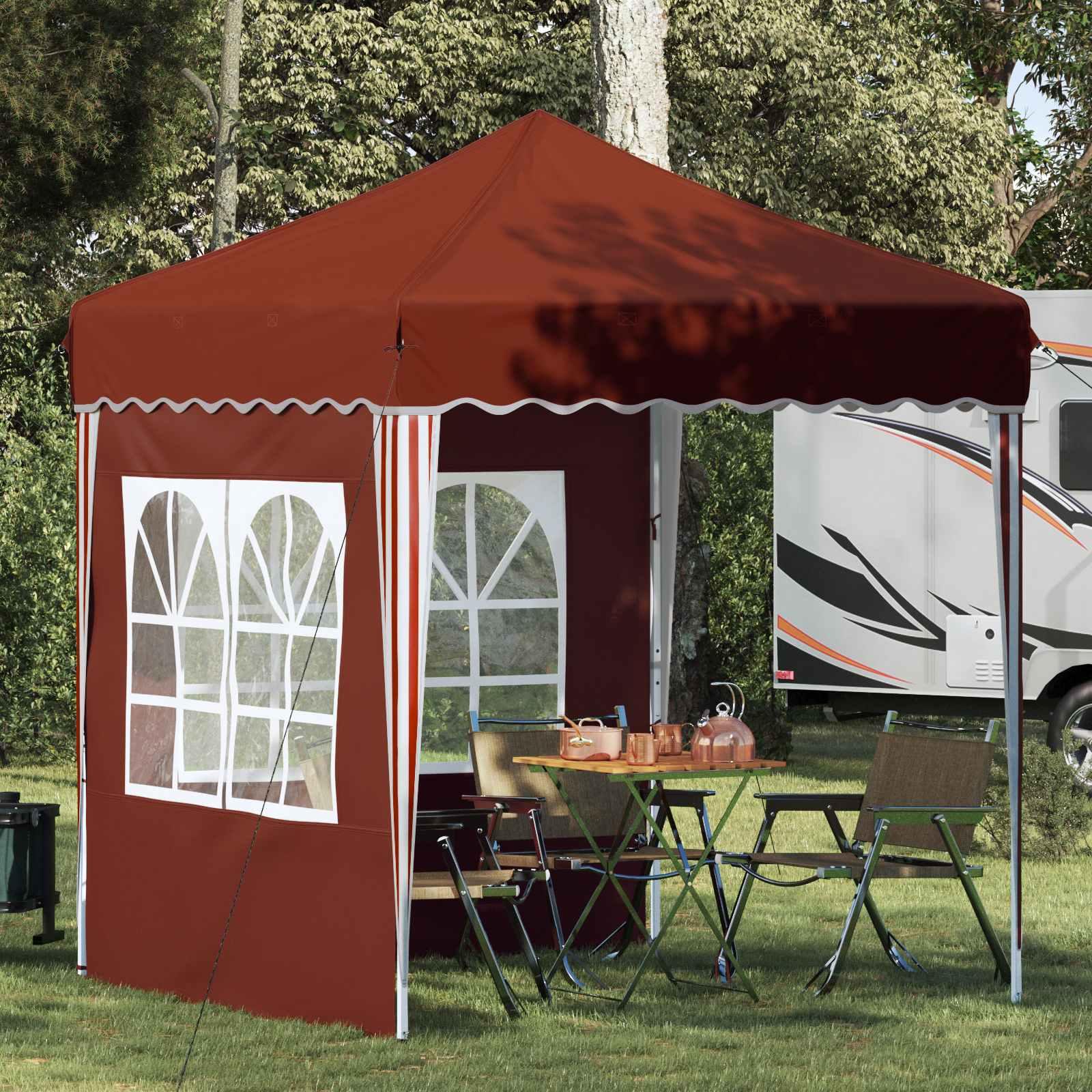 Pop-up Festtelt Terrakotta 195 x 195 x 245 cm billede