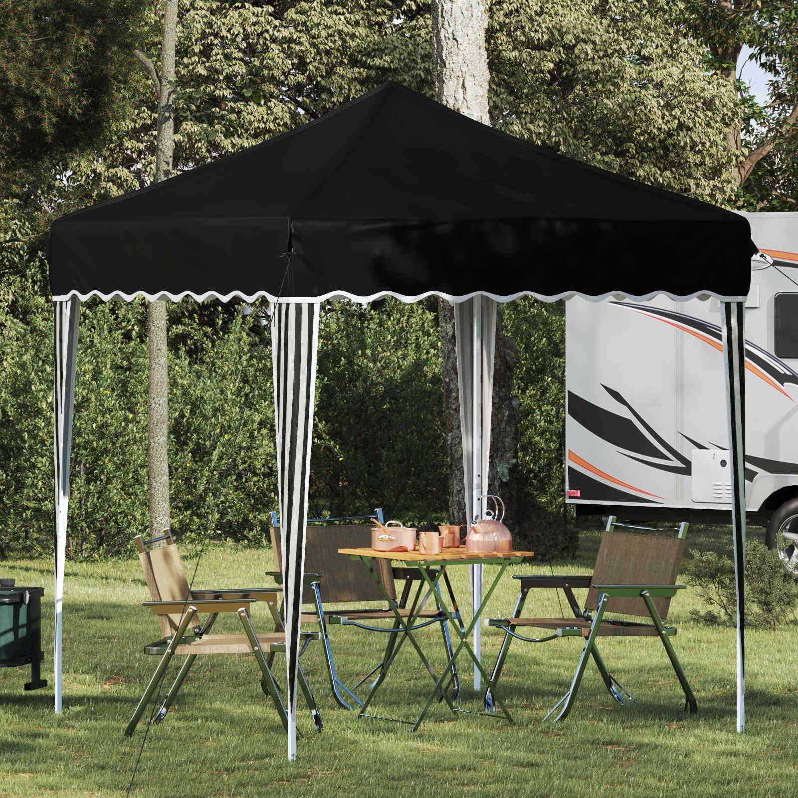 Pop-up Festtelt Sort 195 x 195 x 245 cm Oxford stof billede