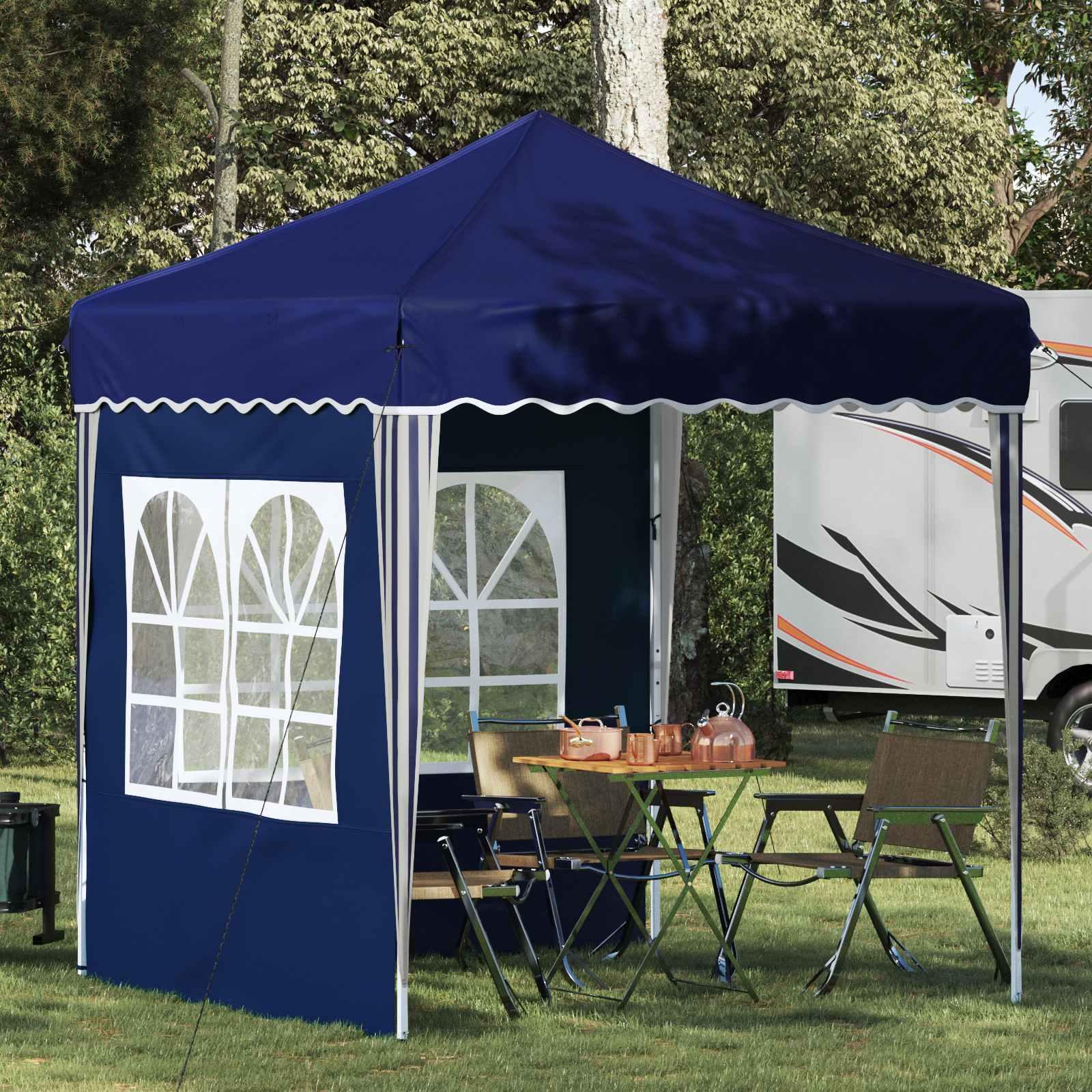 Pop-up Festtelt Blå 195 x 195 x 245 cm Oxford stof billede