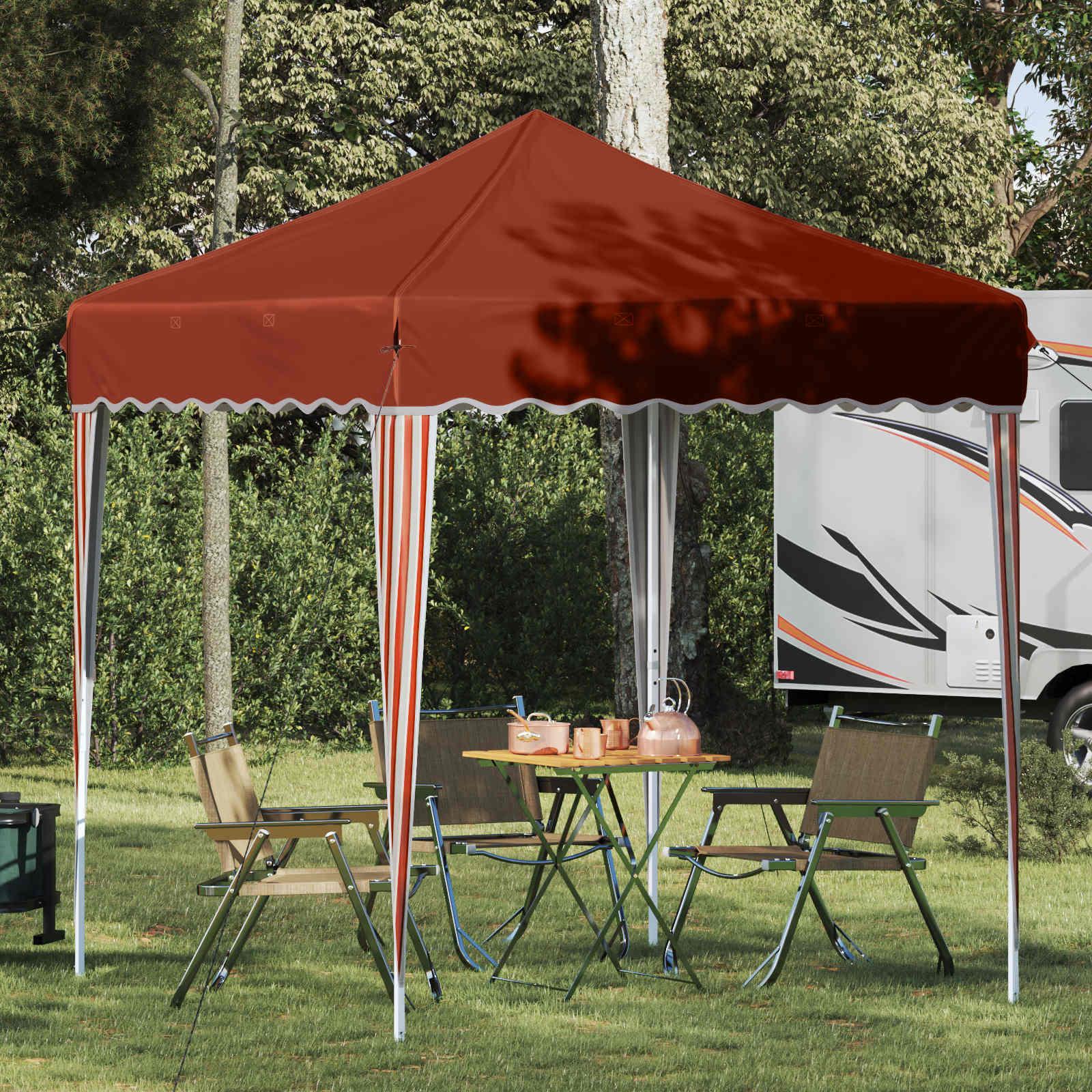 Pop-up Festtelt Terrakotta 195 x 195 x 245 cm Oxford stof billede