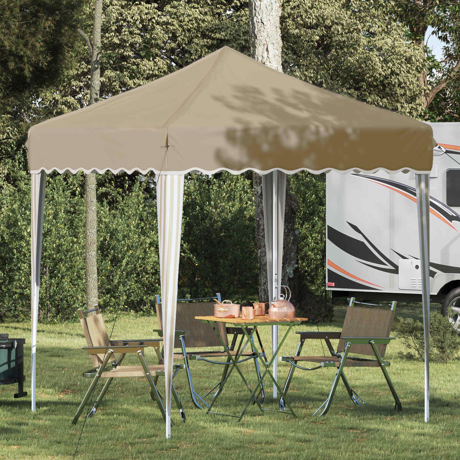 Pop-up Festtelt Creme 195 x 195 x 245 cm Oxford stof billede
