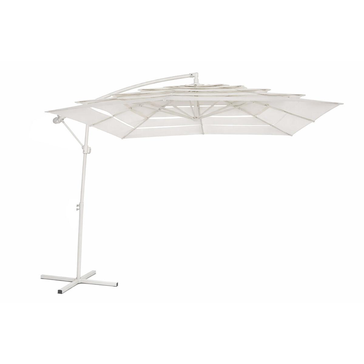Parasol - hvid 250 x 250 cm med LED