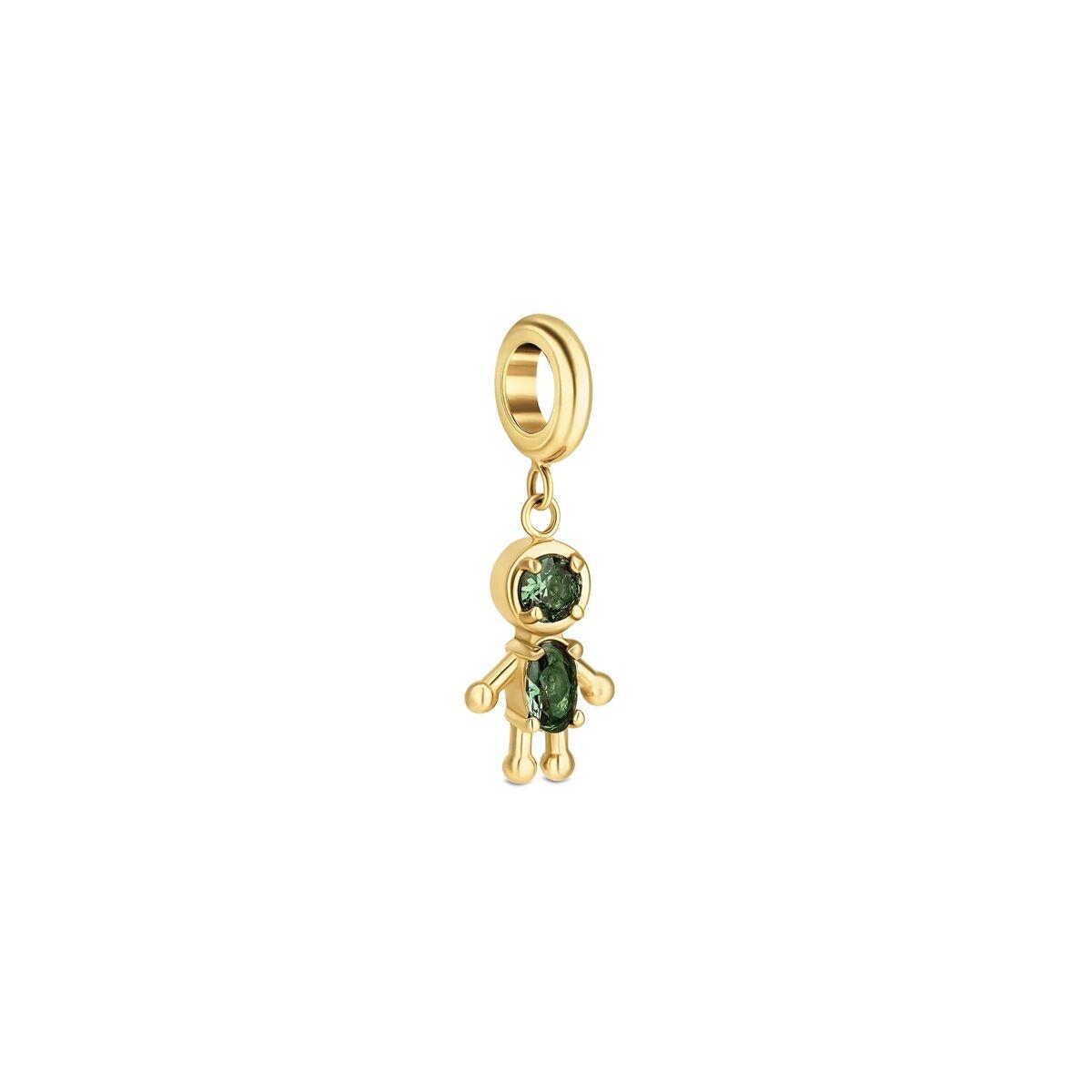 One Jewels OJEBC781 charm - grøn/gylden vedhæng til armbånd og halskæde billede