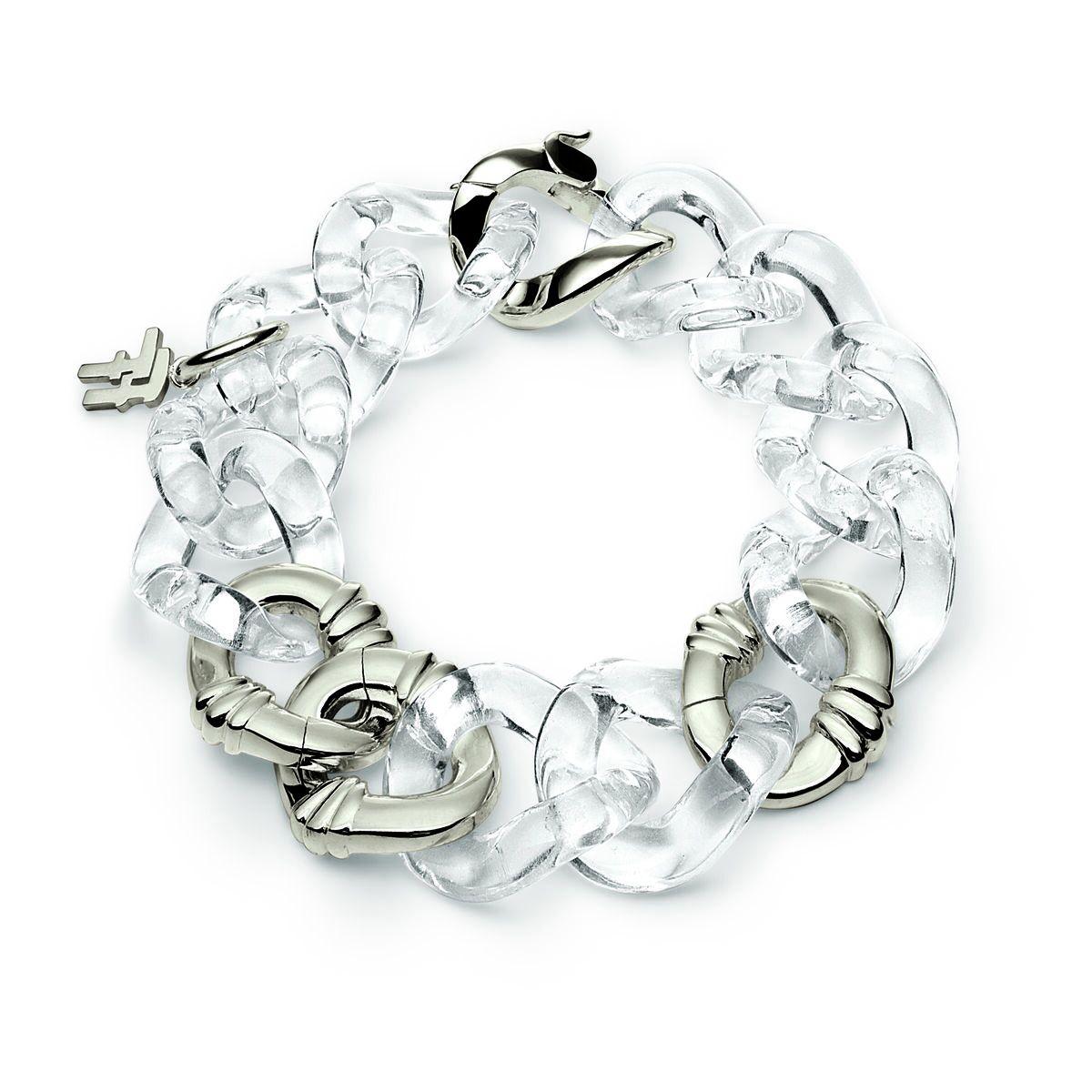 4B1F004C armbånd til kvinder - gennemsigtig polykarbonat, ca. 17 cm