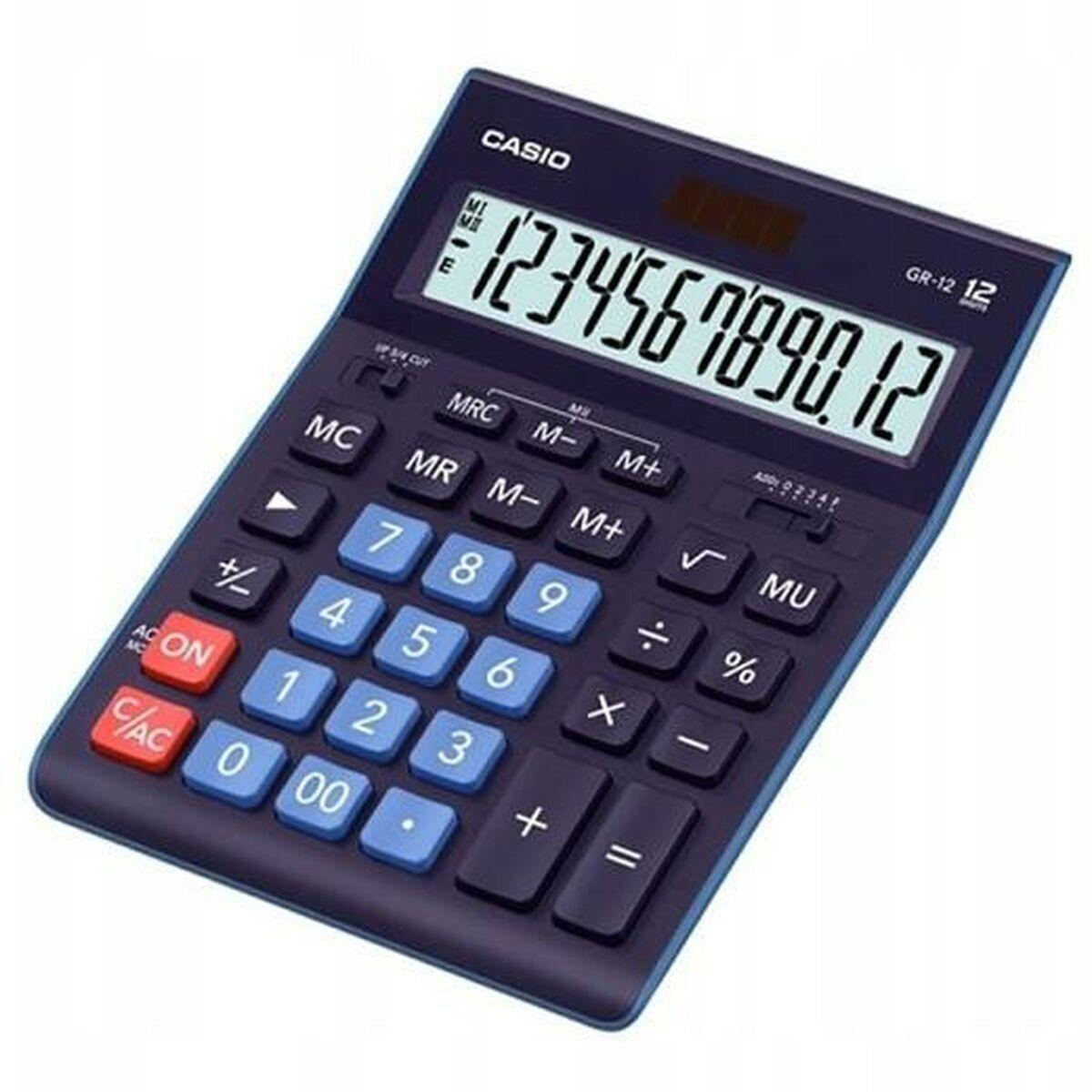 Casio GR-12C bordlommeregner - 12 cifre, marineblå billede