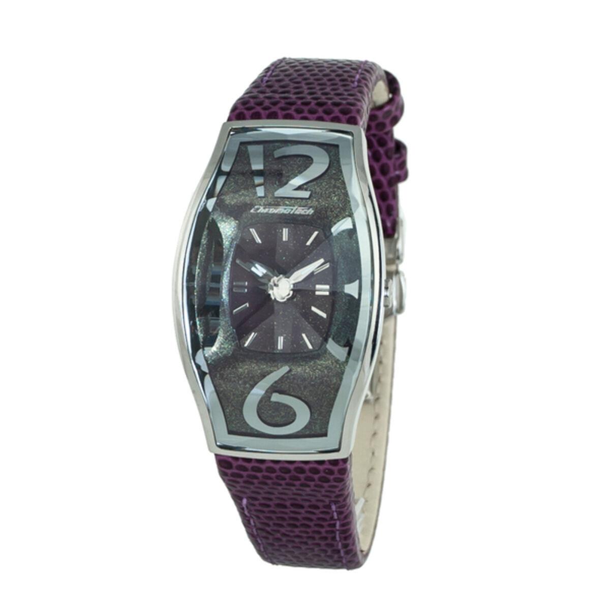 Chronotech FLAT Summer dameur - lilla læderrem, 27 mm billede