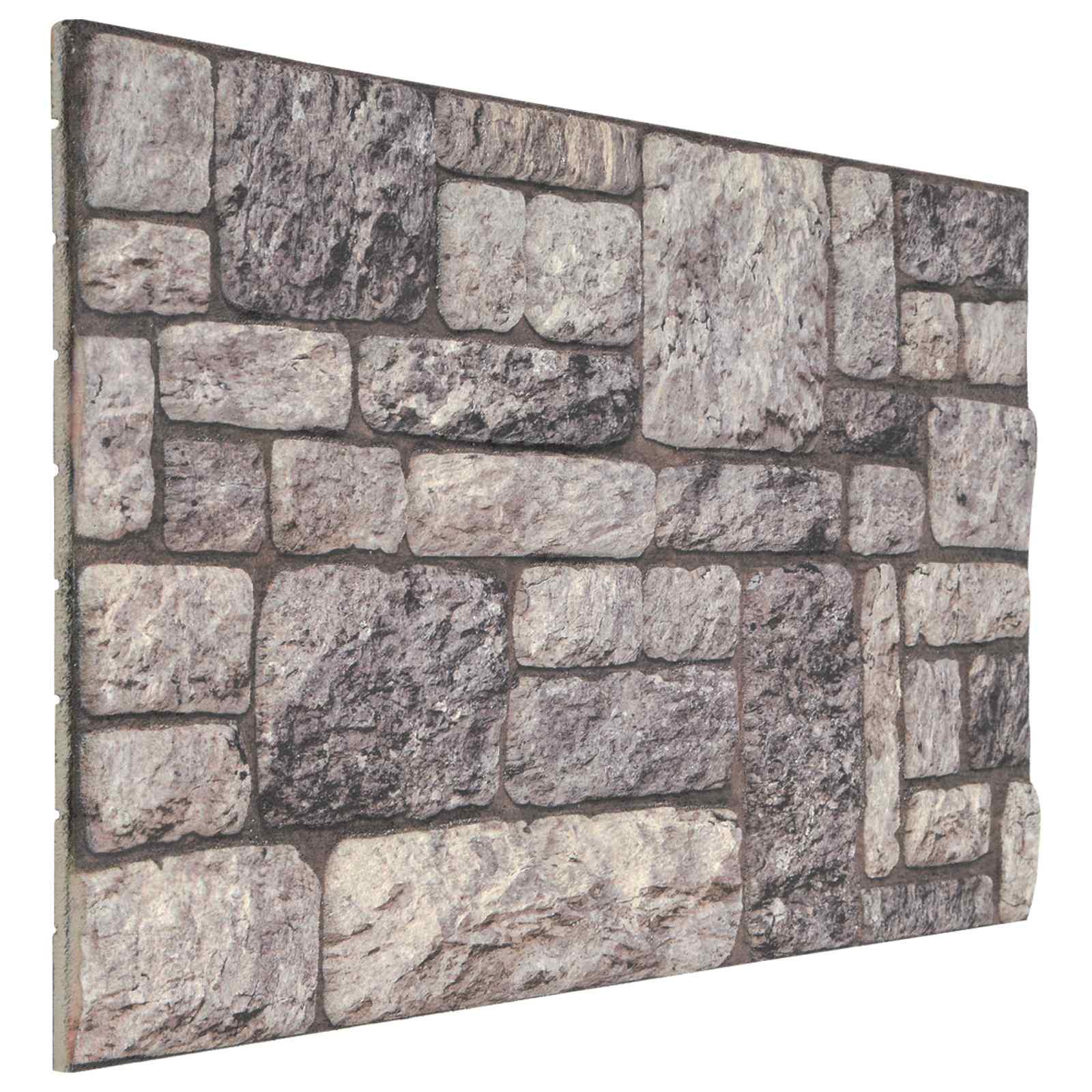 Vægpaneler 10 stk Grå og Hvid 100 x 50 cm EPS Skum billede