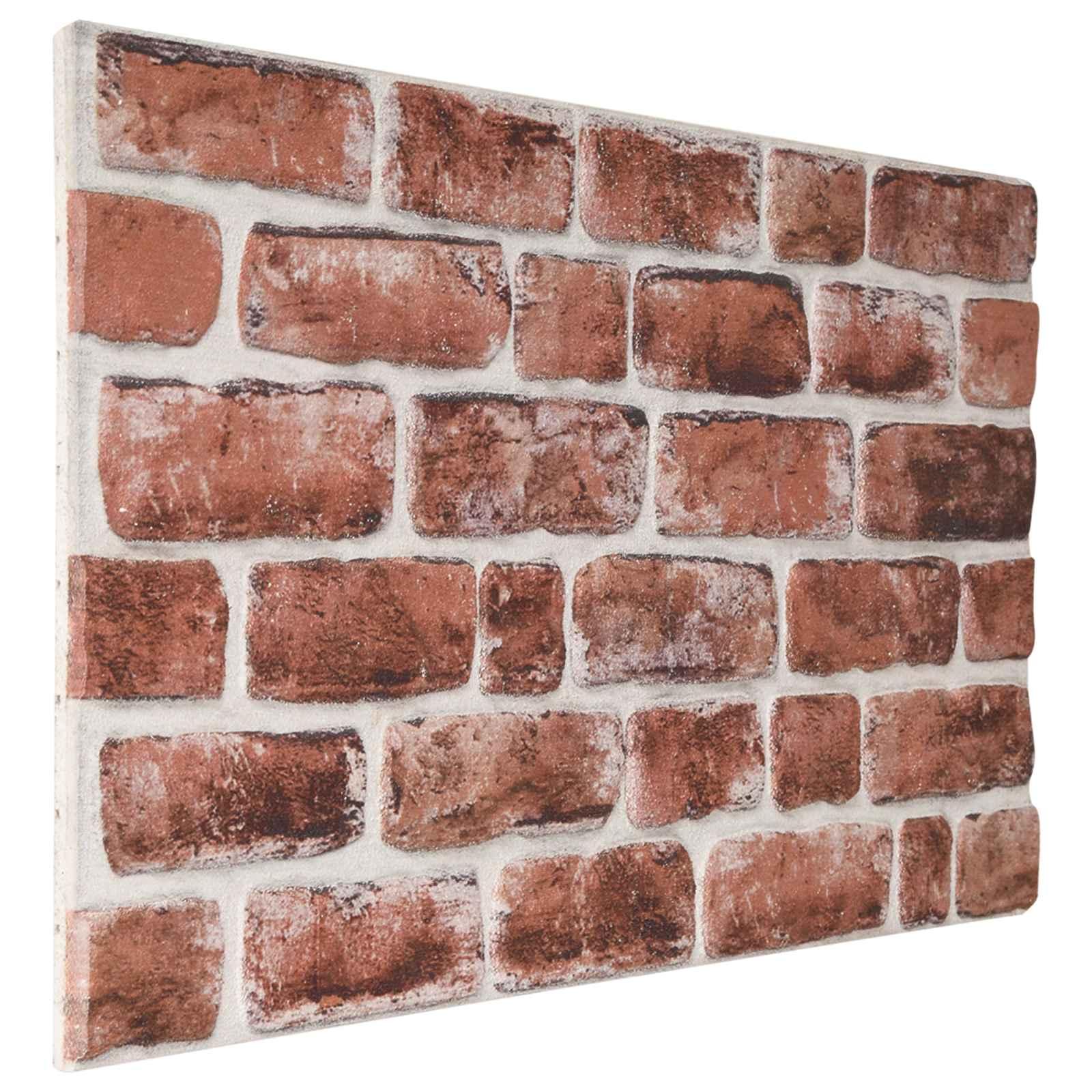 Vægpaneler 10 stk Mørkebrun og Hvid 100 x 50 cm EPS Skum billede