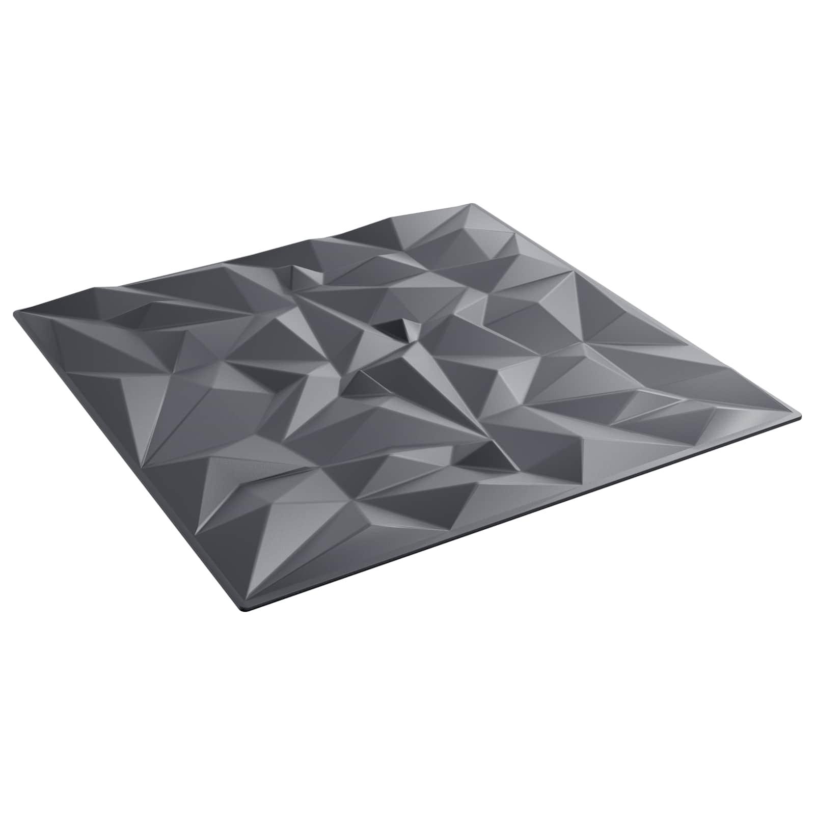 Vægpaneler 48 stk Amethyst Grå 50 x 50 cm XPS Skum billede