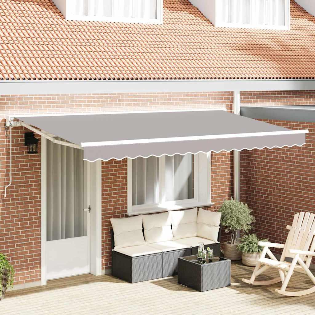 Markiseramme Lysegrå 400 x 200 cm Polyester med PU belægning billede