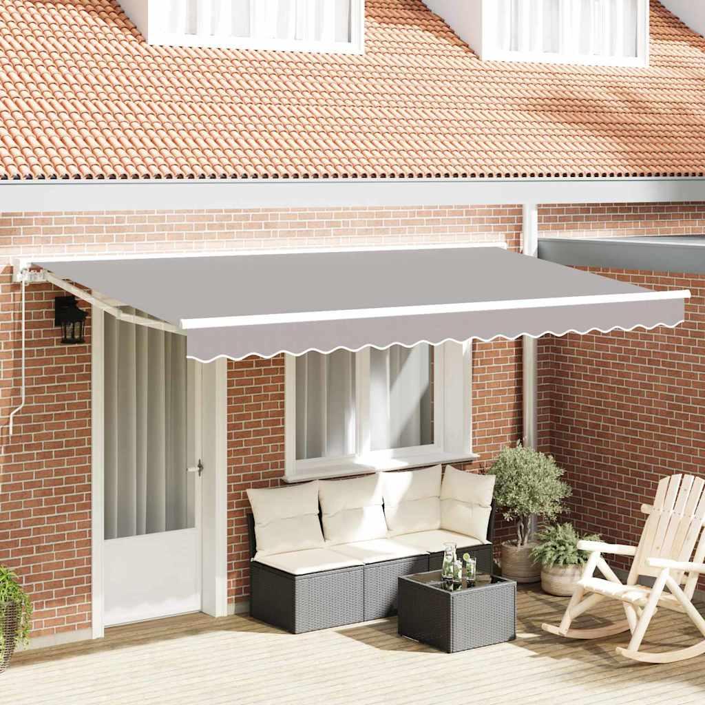 Markiseramme Lysegrå 400 x 200 cm Polyester med PU belægning billede