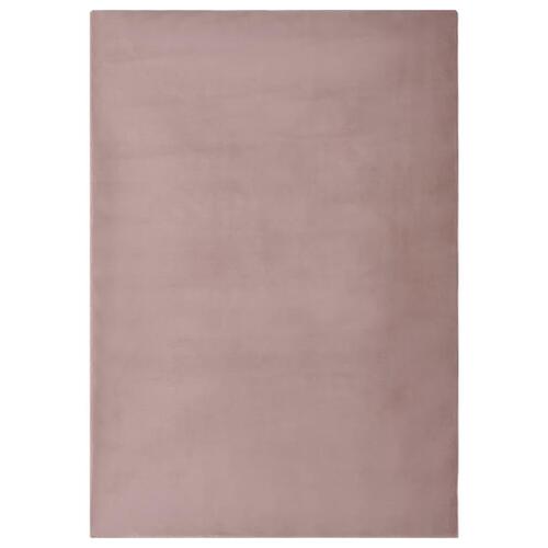 Gulvtæppe 180x270 cm kunstig kaninpels gammelrosa