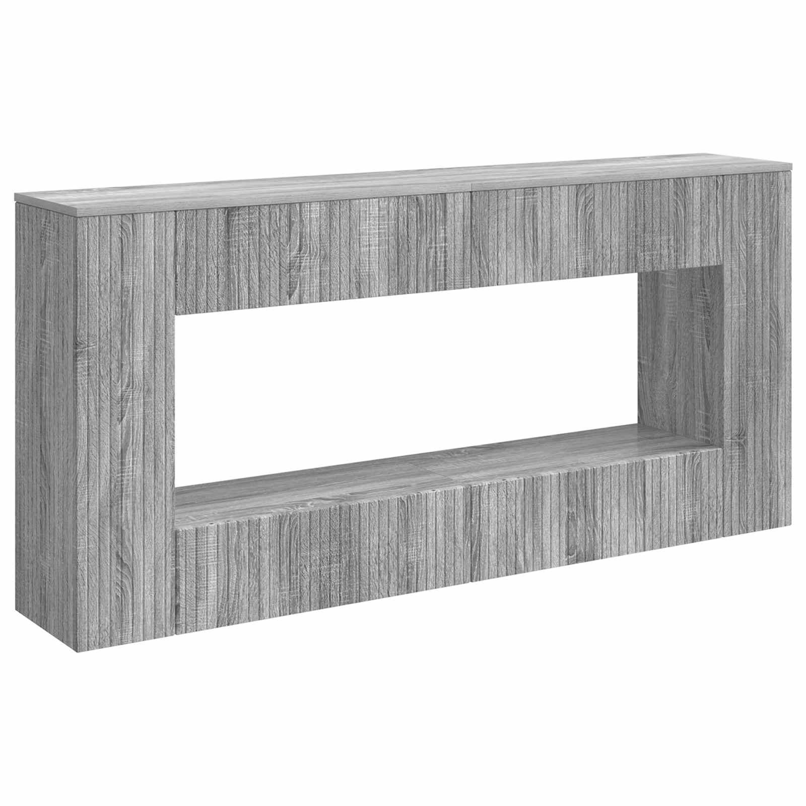 Konsolbord Stribet Grå Sonoma 155 x 29 x 74 cm Konstrueret træ billede