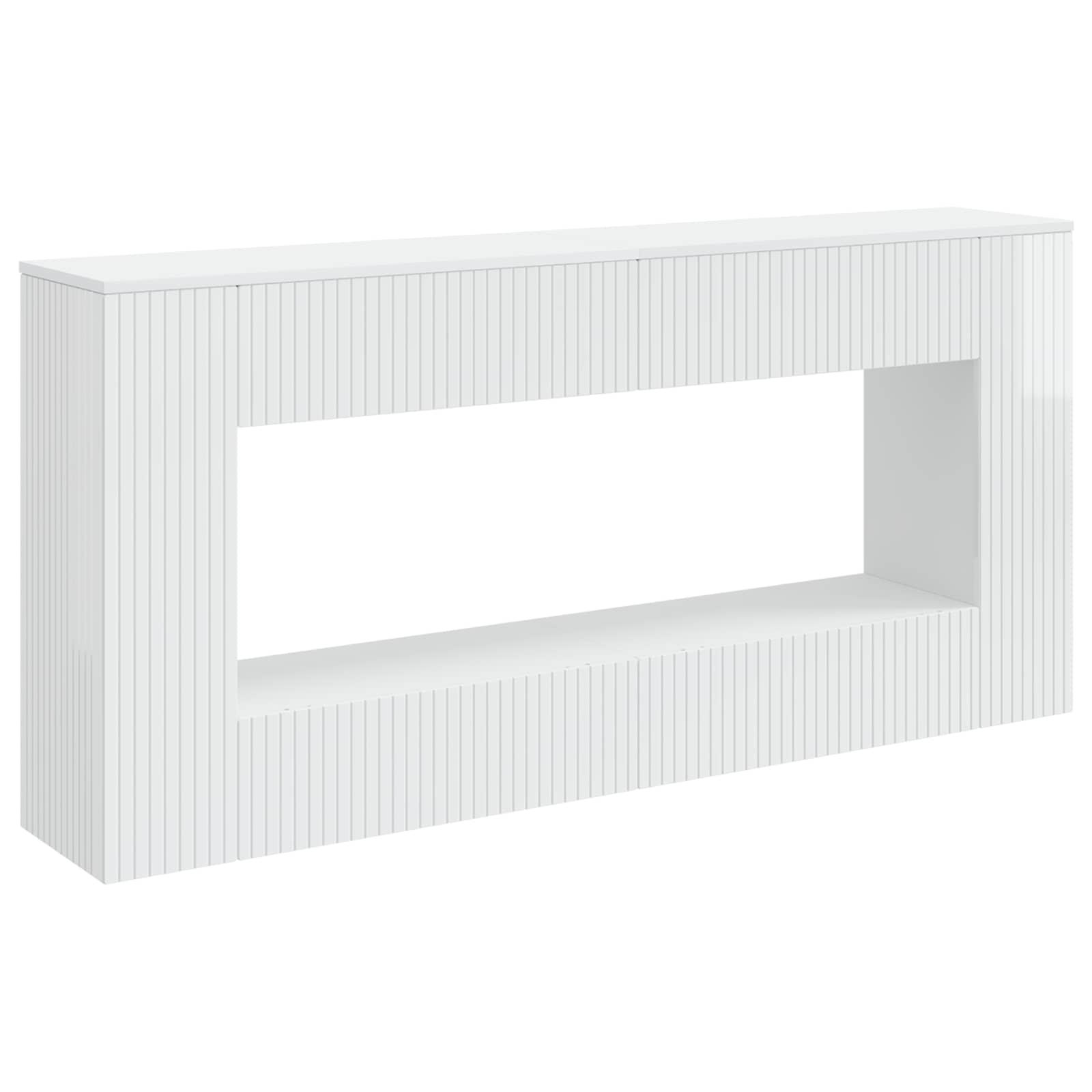 Konsolbord Højglans Hvid 155 x 29 x 74 cm Konstrueret træ billede