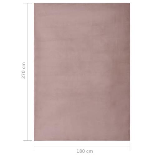 Gulvtæppe 180x270 cm kunstig kaninpels gammelrosa