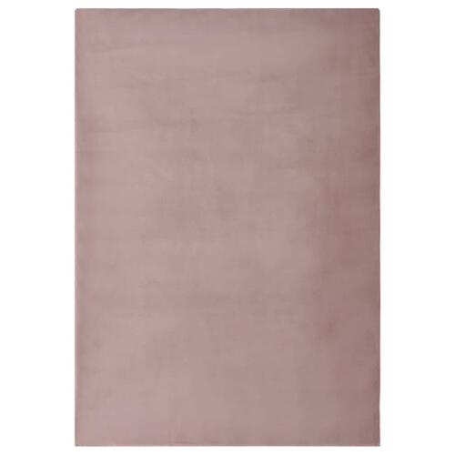 Gulvtæppe 200x300 cm kunstig kaninpels gammelrosa