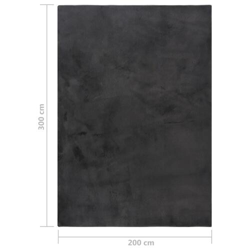 Gulvtæppe 200x300 cm kunstig kaninpels antracitgrå