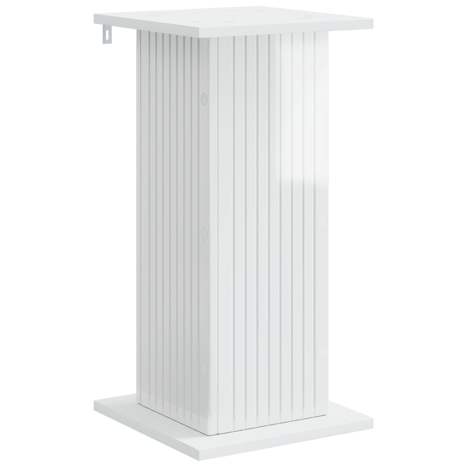 Planteholder Hvid højglans 30,5 x 30 x 60,5 cm Konstrueret træ billede