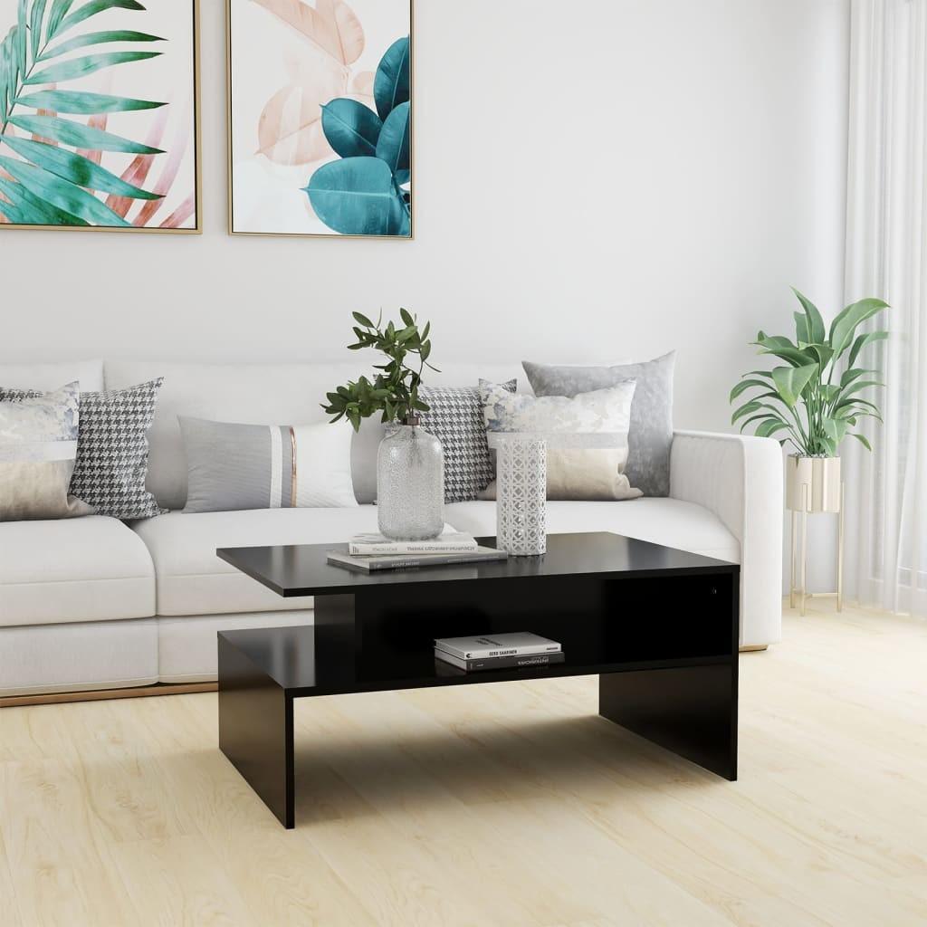 Sofabord 90x60x42,5 cm konstrueret træ sort