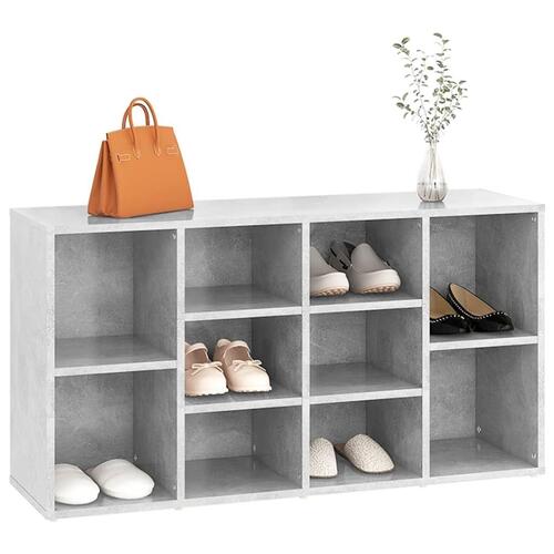 Skobænk 103x30x54,5 cm konstrueret træ betongrå