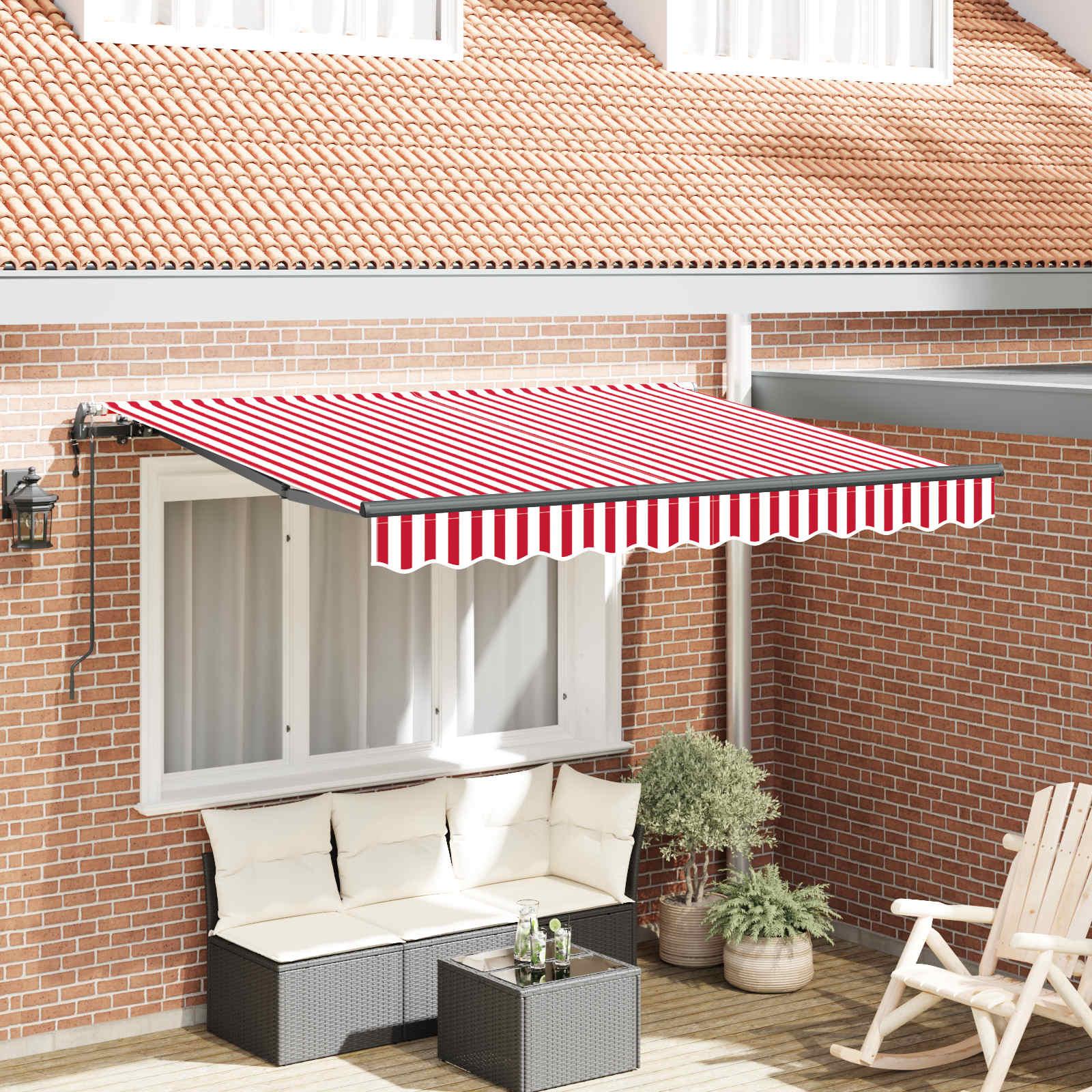 Udtrækkelig markise rød 250 x 200 cm i stof billede