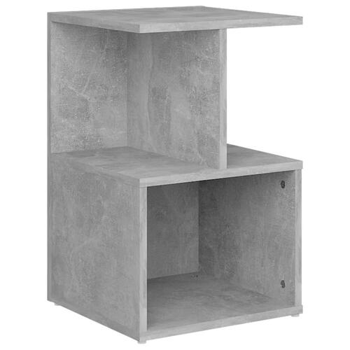 Sengebord 35x35x55 cm spånplade betongrå