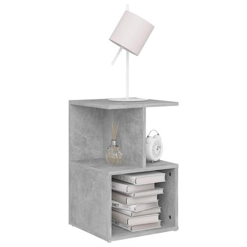 Sengebord 35x35x55 cm spånplade betongrå
