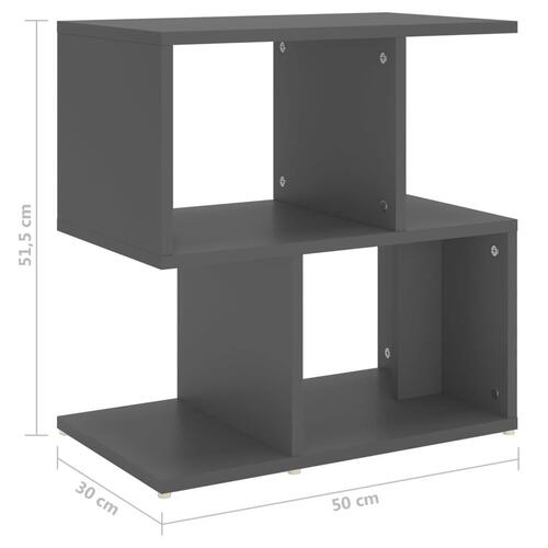 Sengeskabe 2 stk. 50x30x51,5 cm spånplade grå