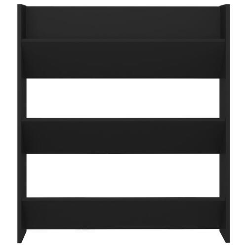 Væghængt skoskab 80x18x90 cm spånplade sort