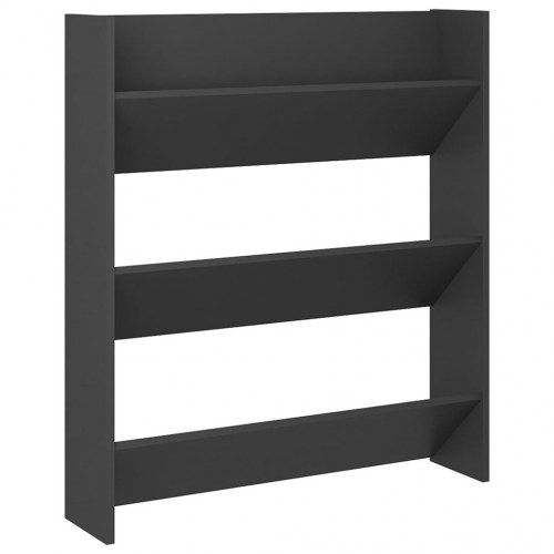 Væghængt skoskab 80x18x90 cm spånplade grå