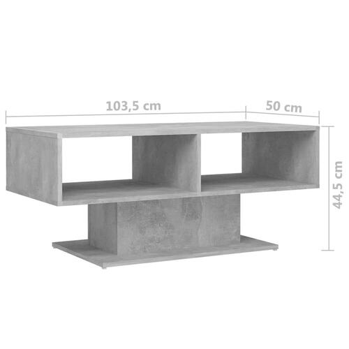 Sofabord 103,5x50x44,5 cm konstrueret træ betongrå