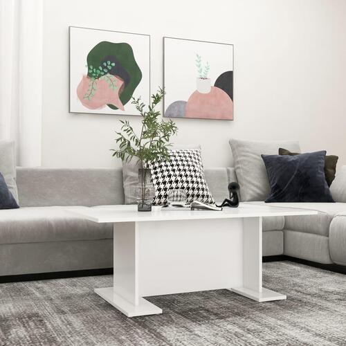 Sofabord 103,5x60x40 cm konstrueret træ hvid