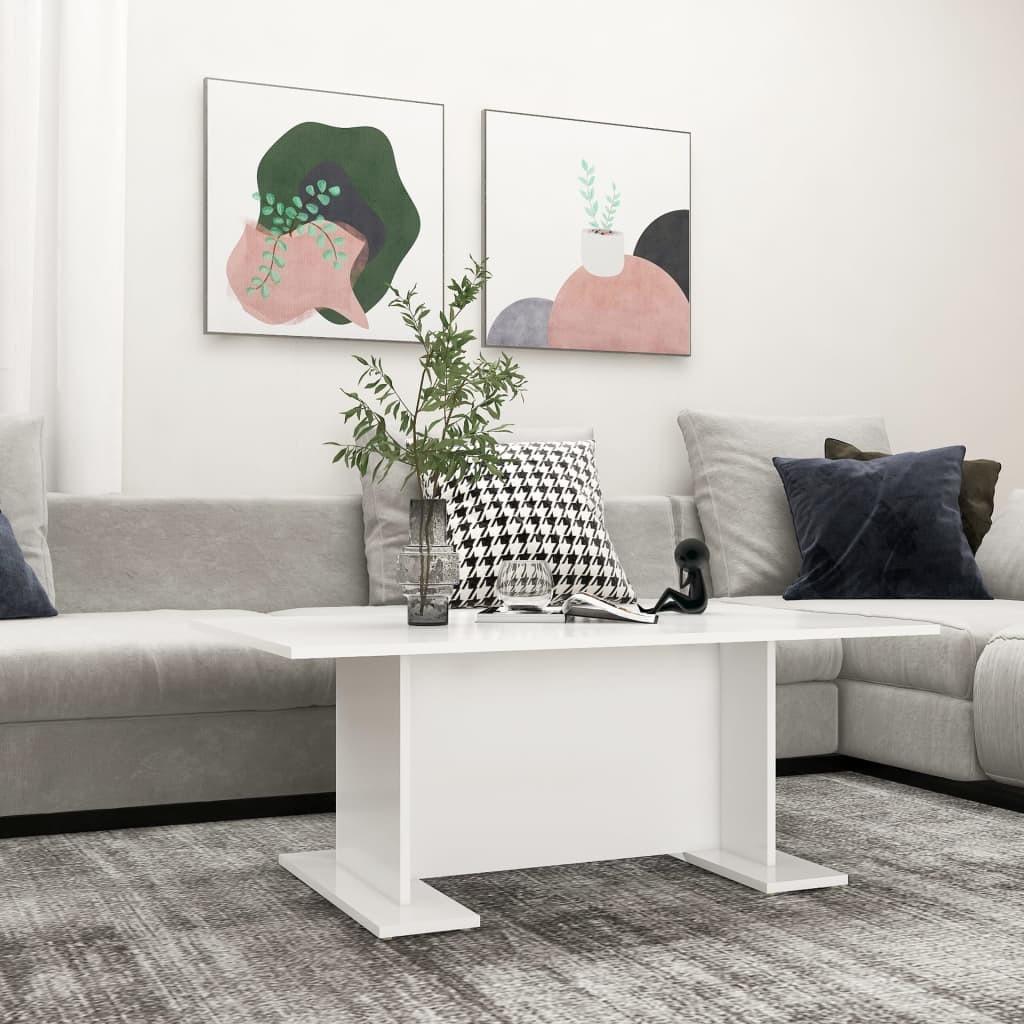 Sofabord 103,5x60x40 cm konstrueret træ hvid