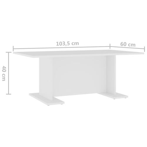 Sofabord 103,5x60x40 cm konstrueret træ hvid