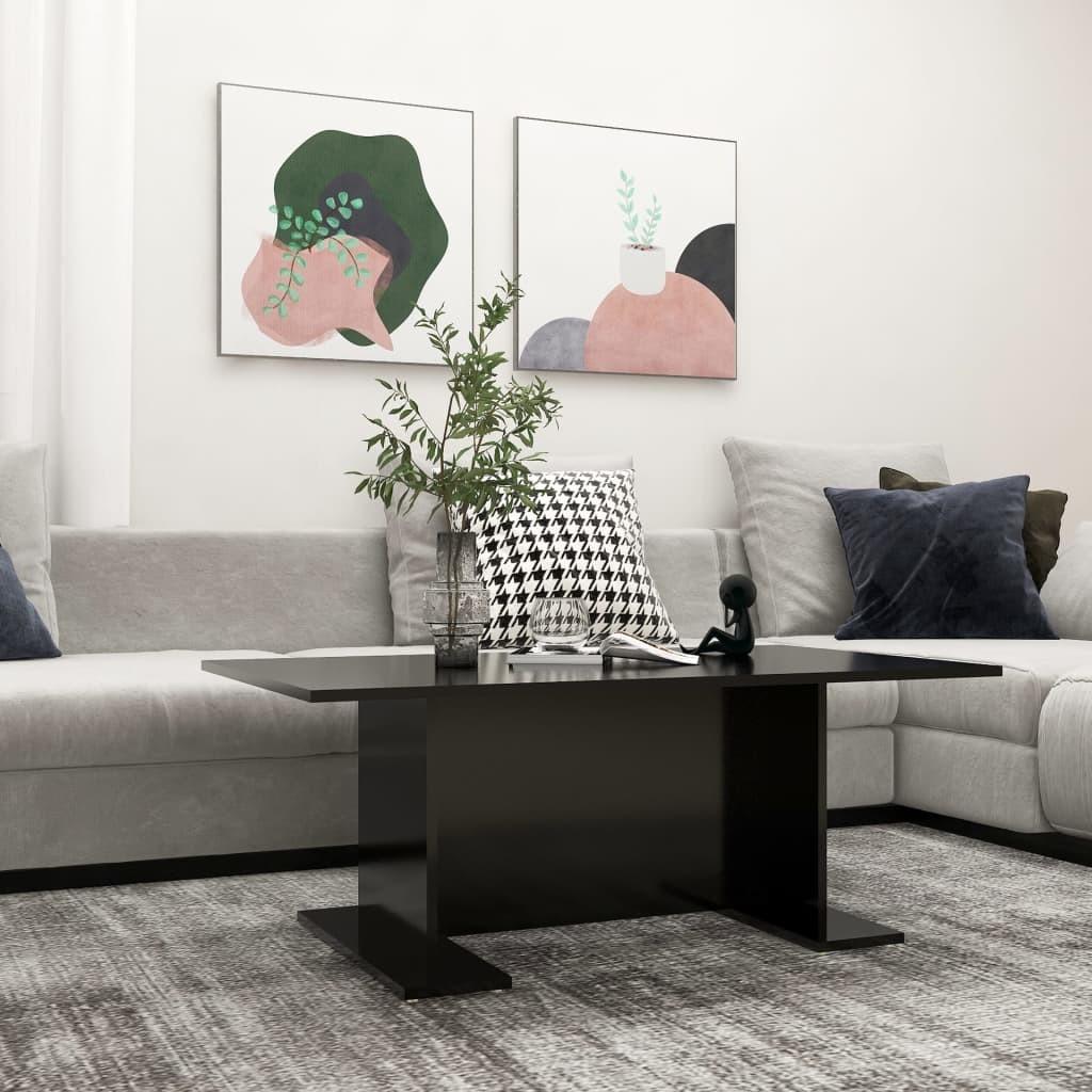 Sofabord 103,5x60x40 cm konstrueret træ sort