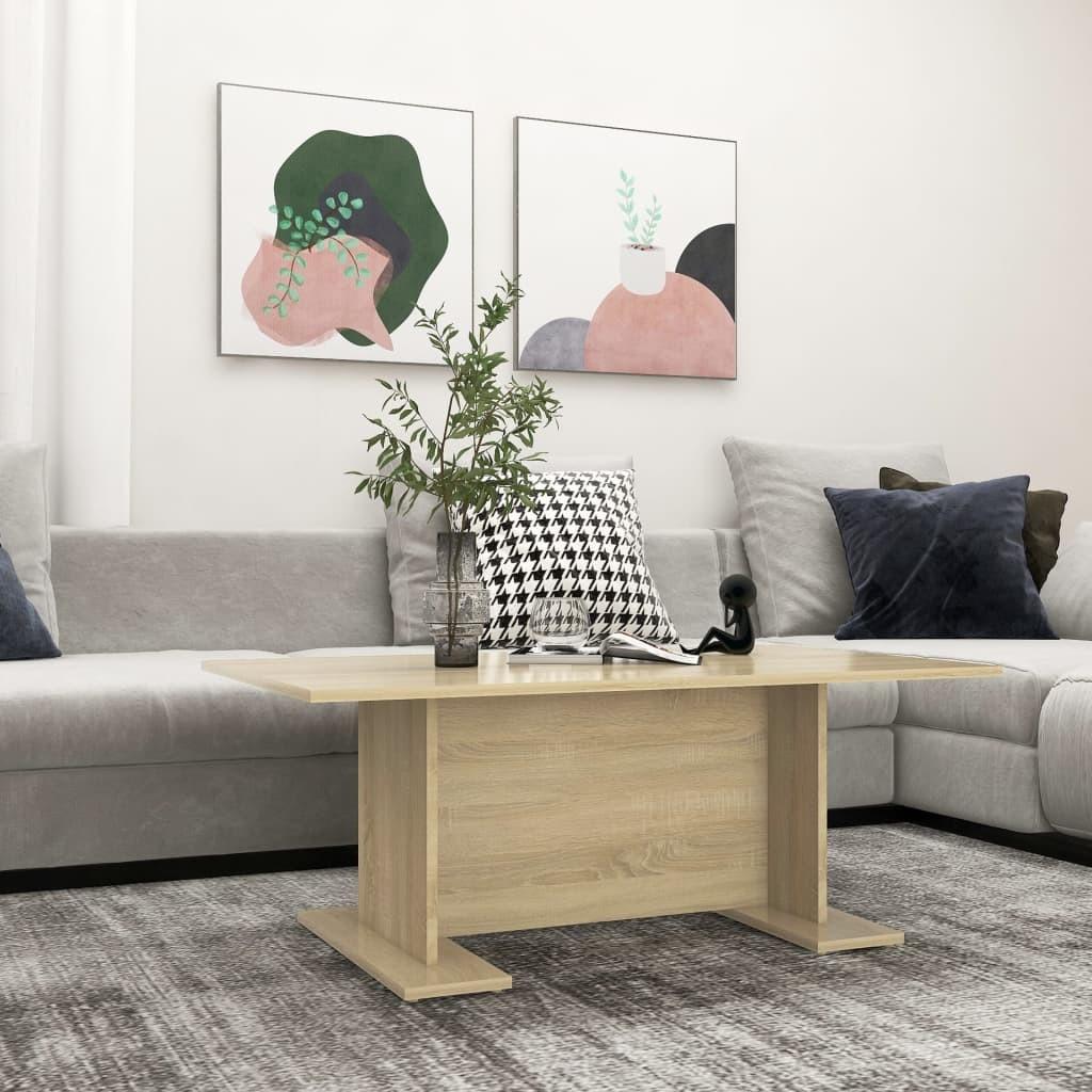 Sofabord 103,5x60x40 cm konstrueret træ sonoma-eg