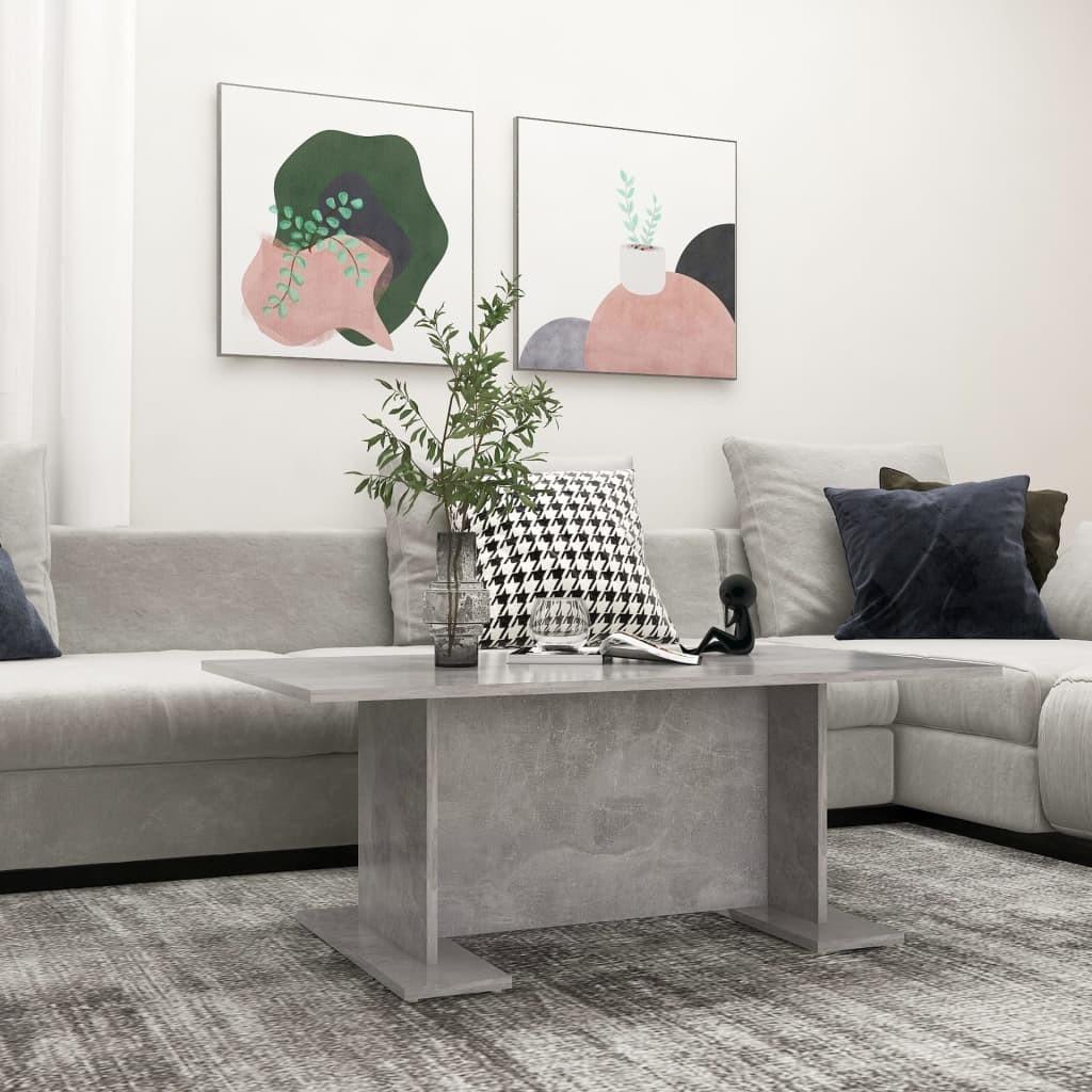 Sofabord 103,5x60x40 cm konstrueret træ betongrå