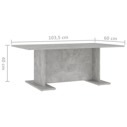 Sofabord 103,5x60x40 cm konstrueret træ betongrå