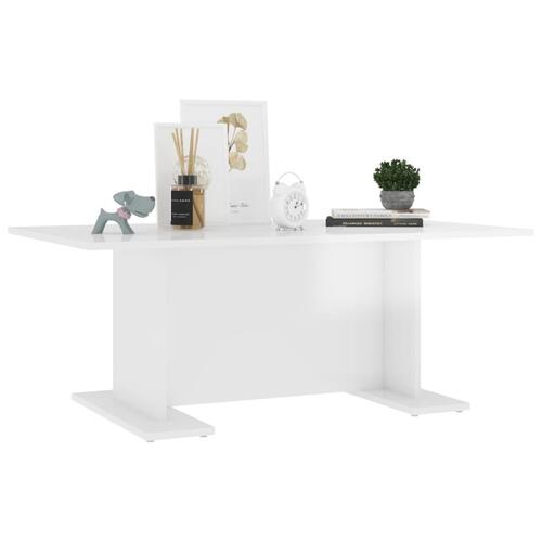 Sofabord 103,5x60x40 cm konstrueret træ hvid højglans