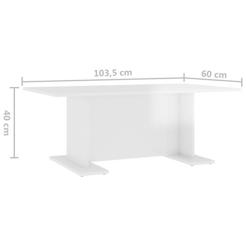 Sofabord 103,5x60x40 cm konstrueret træ hvid højglans