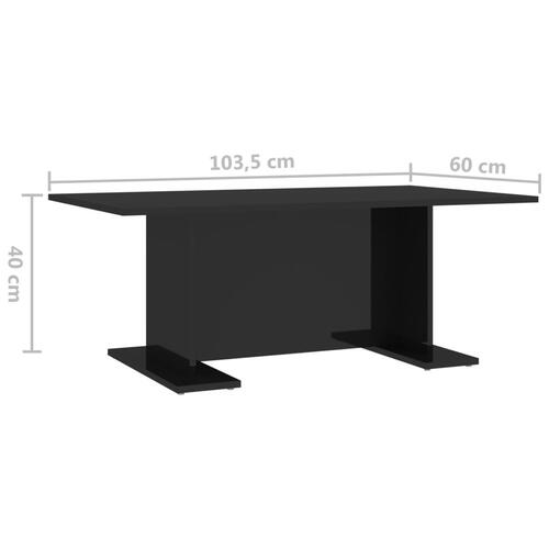 Sofabord 103,5x60x40 cm konstrueret træ sort højglans