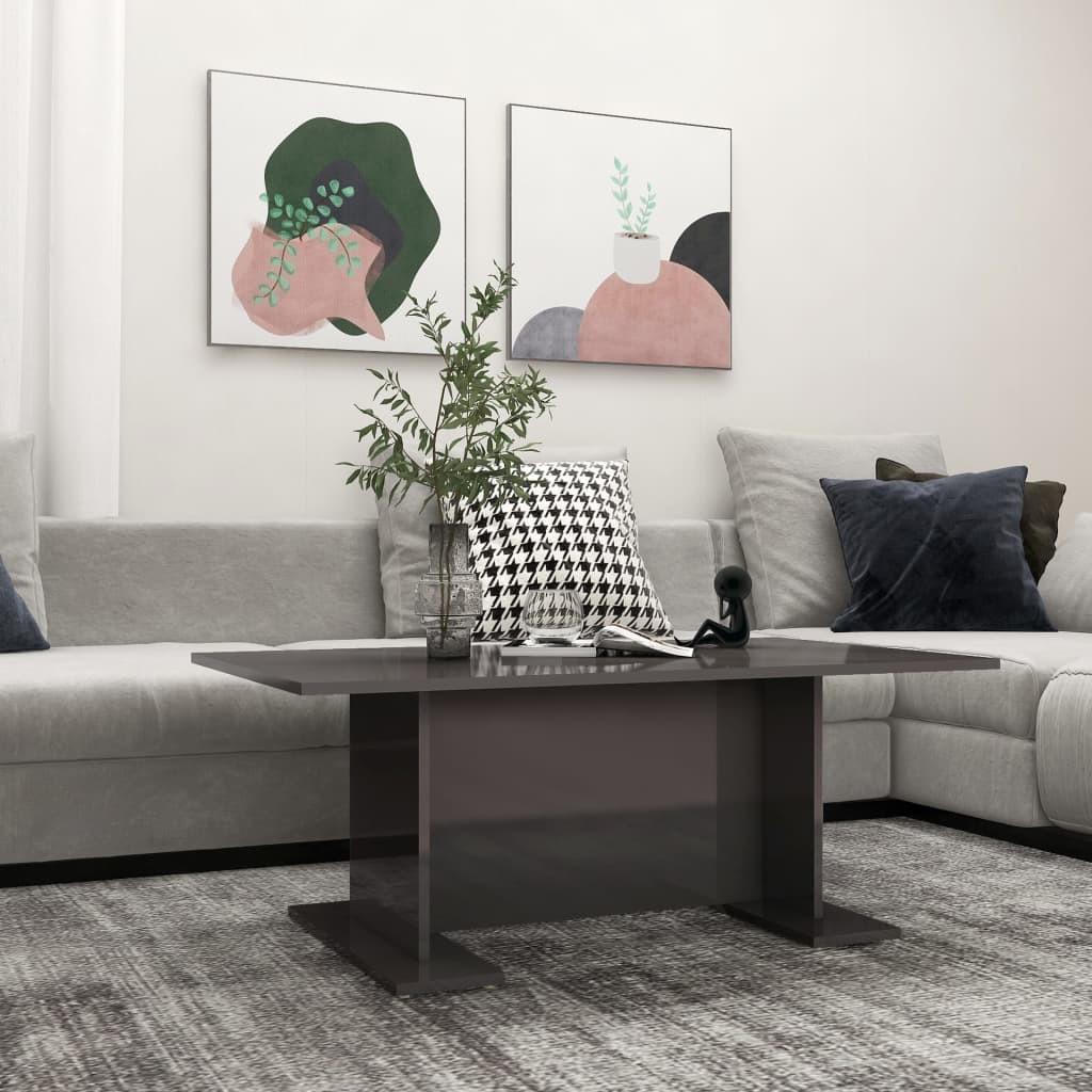 Sofabord 103,5x60x40 cm konstrueret træ grå højglans