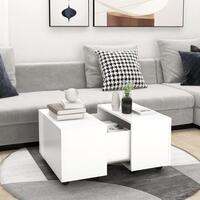 Sofabord 60x60x38 cm konstrueret træ hvid