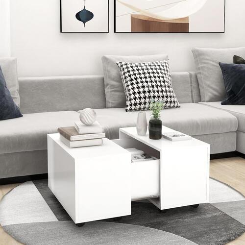 Sofabord 60x60x38 cm konstrueret træ hvid