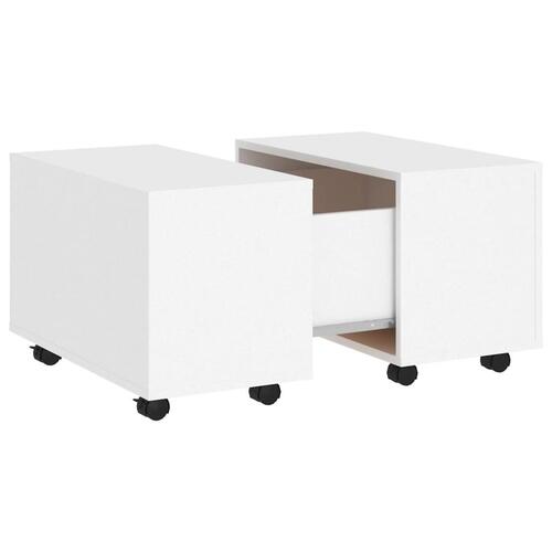 Sofabord 60x60x38 cm konstrueret træ hvid