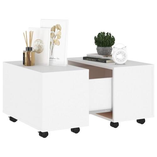 Sofabord 60x60x38 cm konstrueret træ hvid